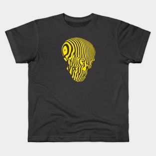 Yellow Striped Skull Kids T-Shirt